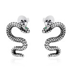 Срібні сережки-гвоздики Змія (40019) - комплект