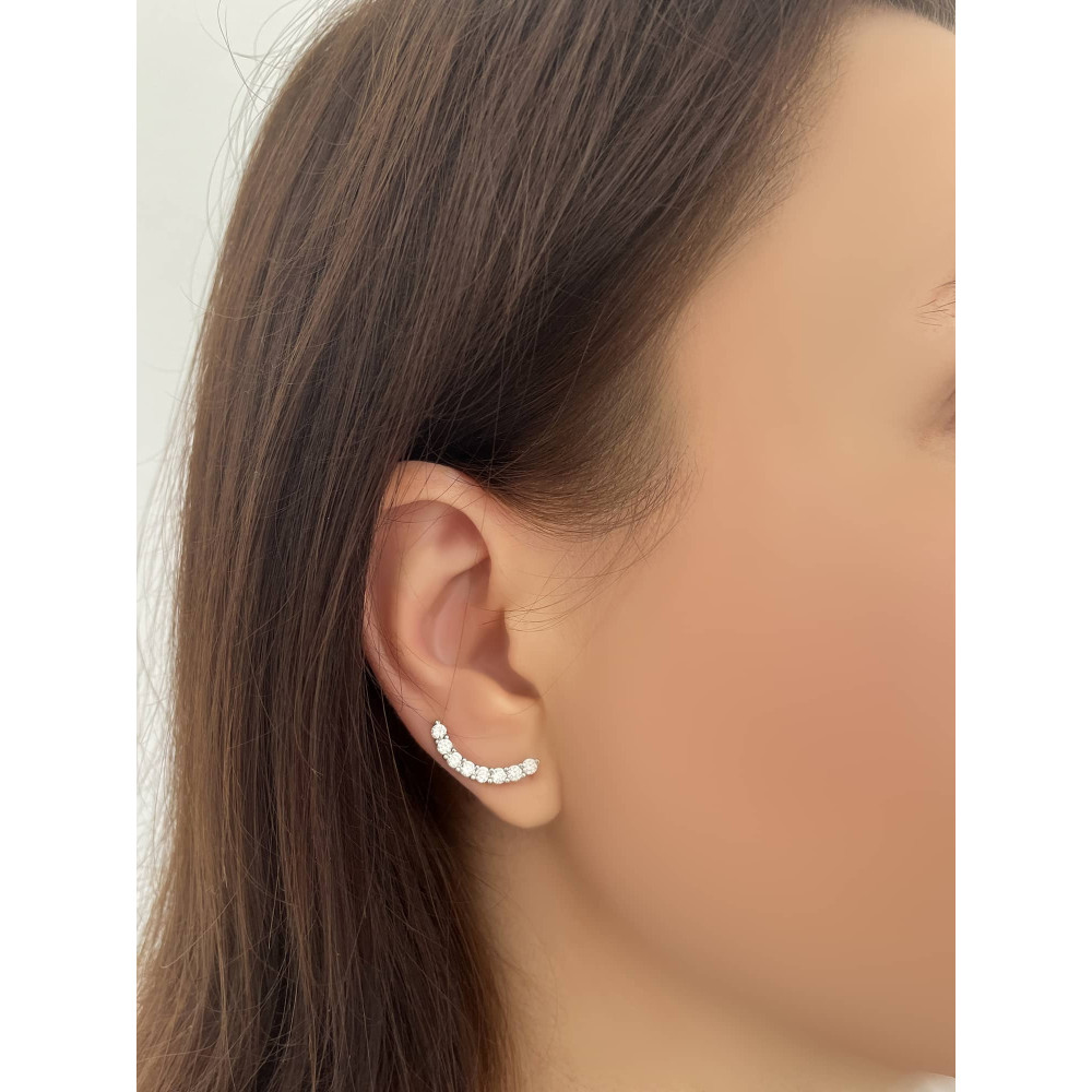 Срібні сережки - кафи (40022) - 3