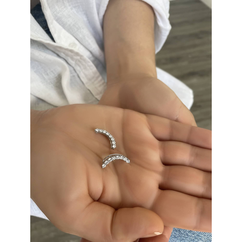 Срібні сережки - кафи (40022) - 2