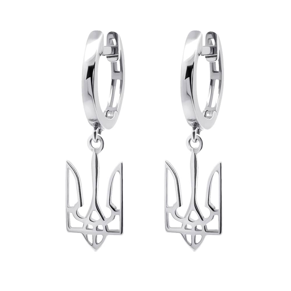 Срібні сережки Тризуб (40024) - 1