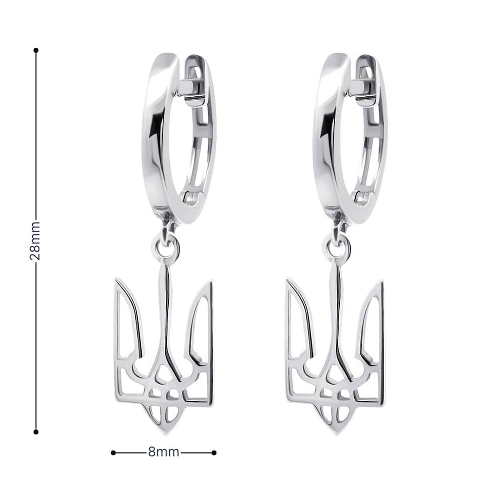 Срібні сережки Тризуб (40024) - 5