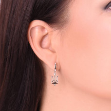 Срібні сережки Тризуб (40024) - 2