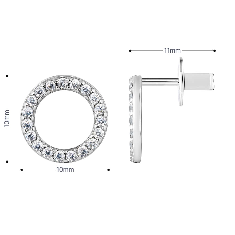 Срібні сережки-гвоздики (40029) - 5