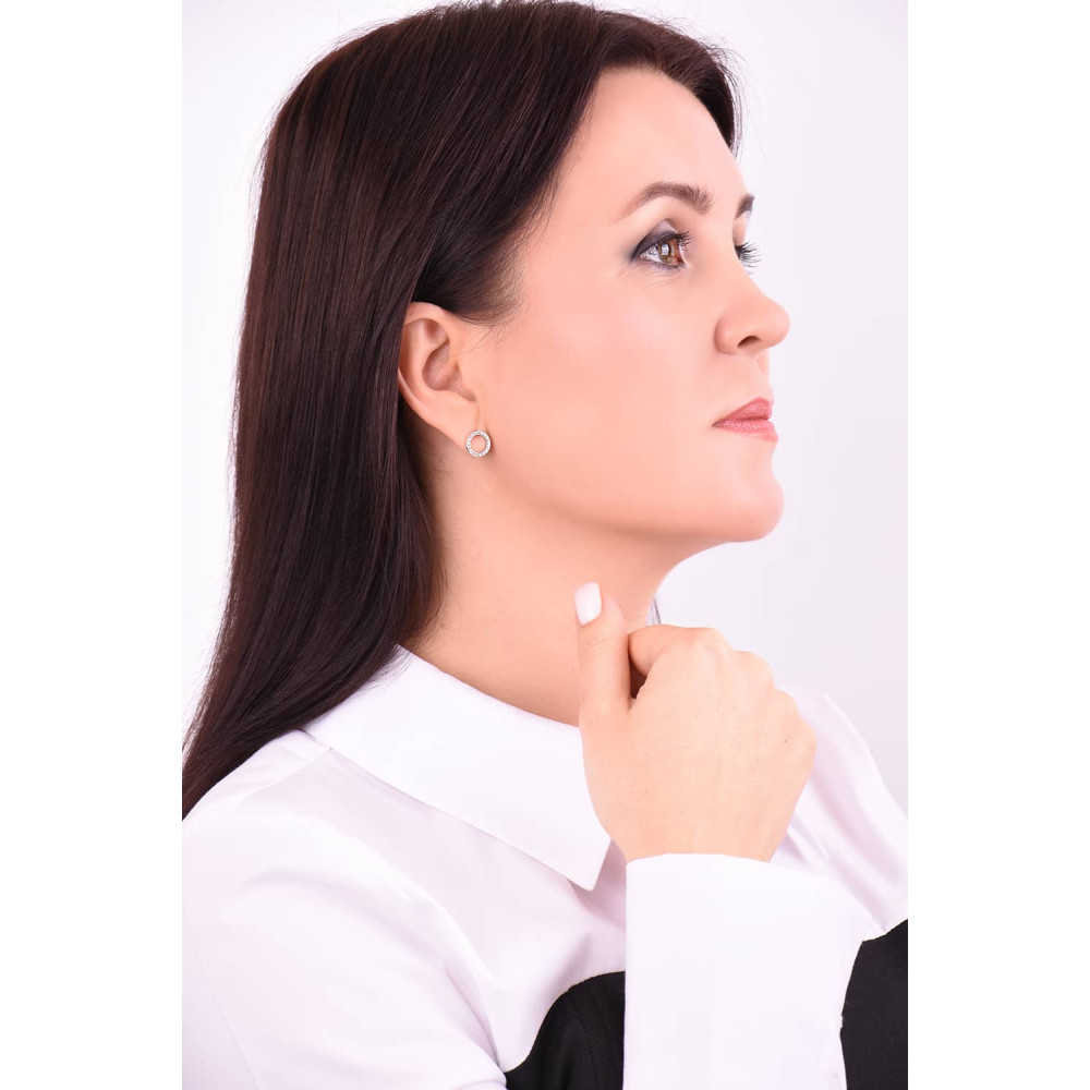 Срібні сережки-гвоздики (40029) - 4