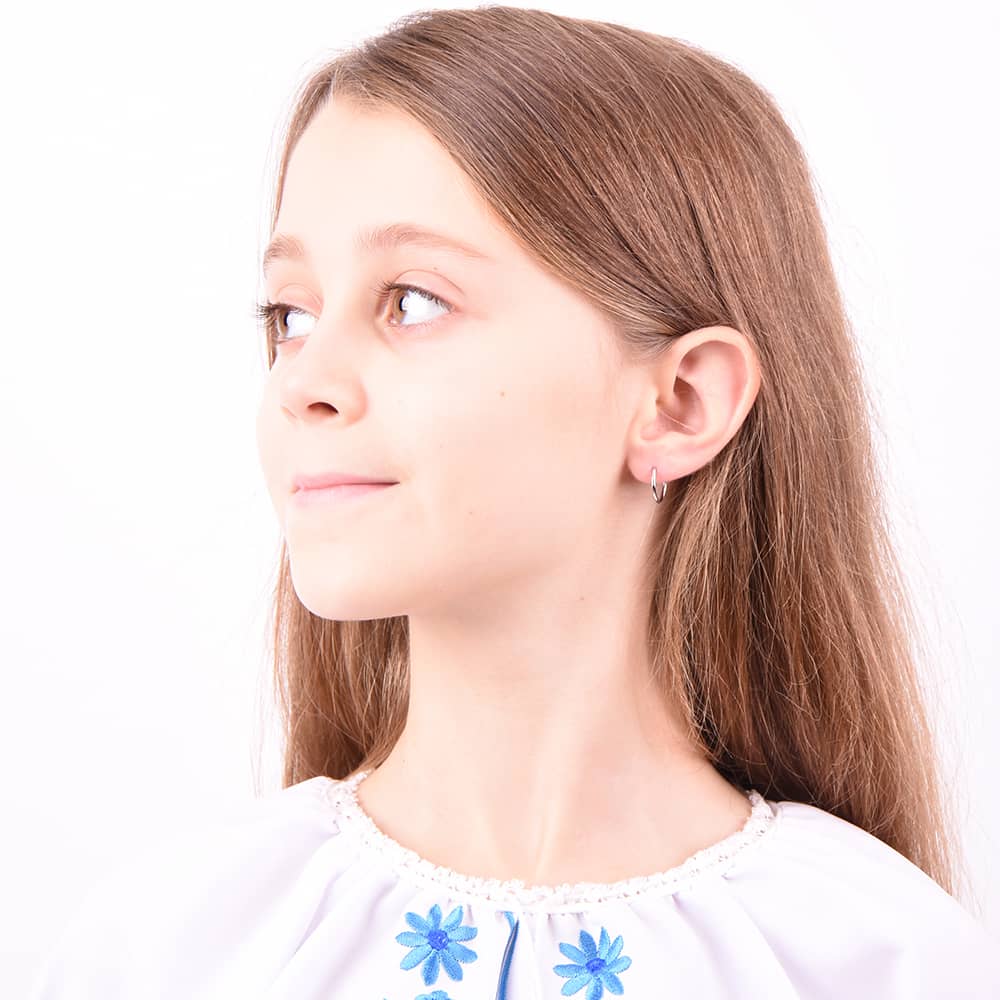 Срібні сережки конго 10 мм (40030) - 5