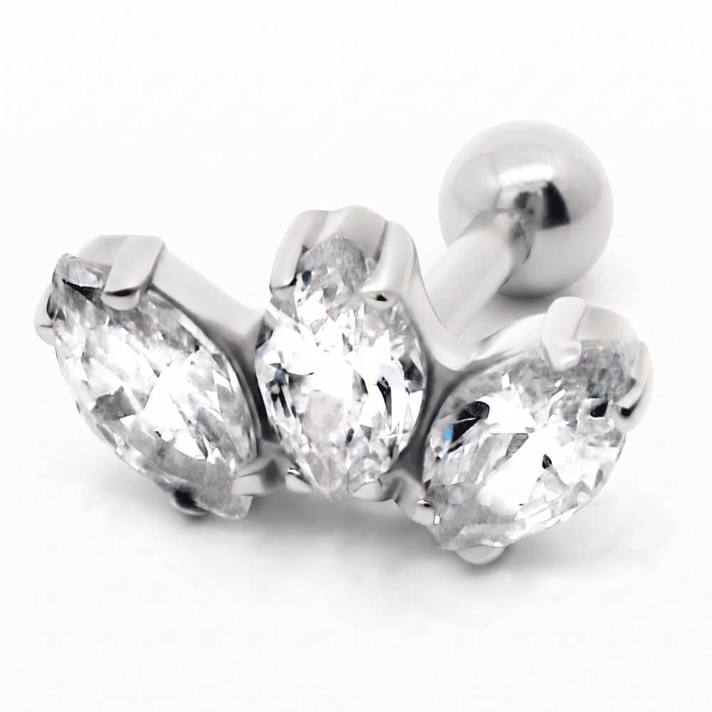 Сережка для хеліксу з білого золота (з40034) - 1