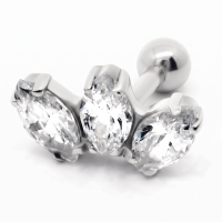 Сережка для хеліксу з білого золота (з40034) Новинки