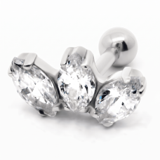 Серьга для хеликса из белого золота (з40034)