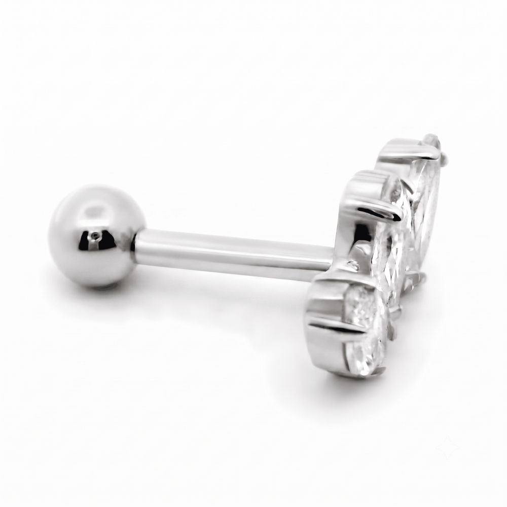 Сережка для хеліксу з білого золота (з40034) - 5