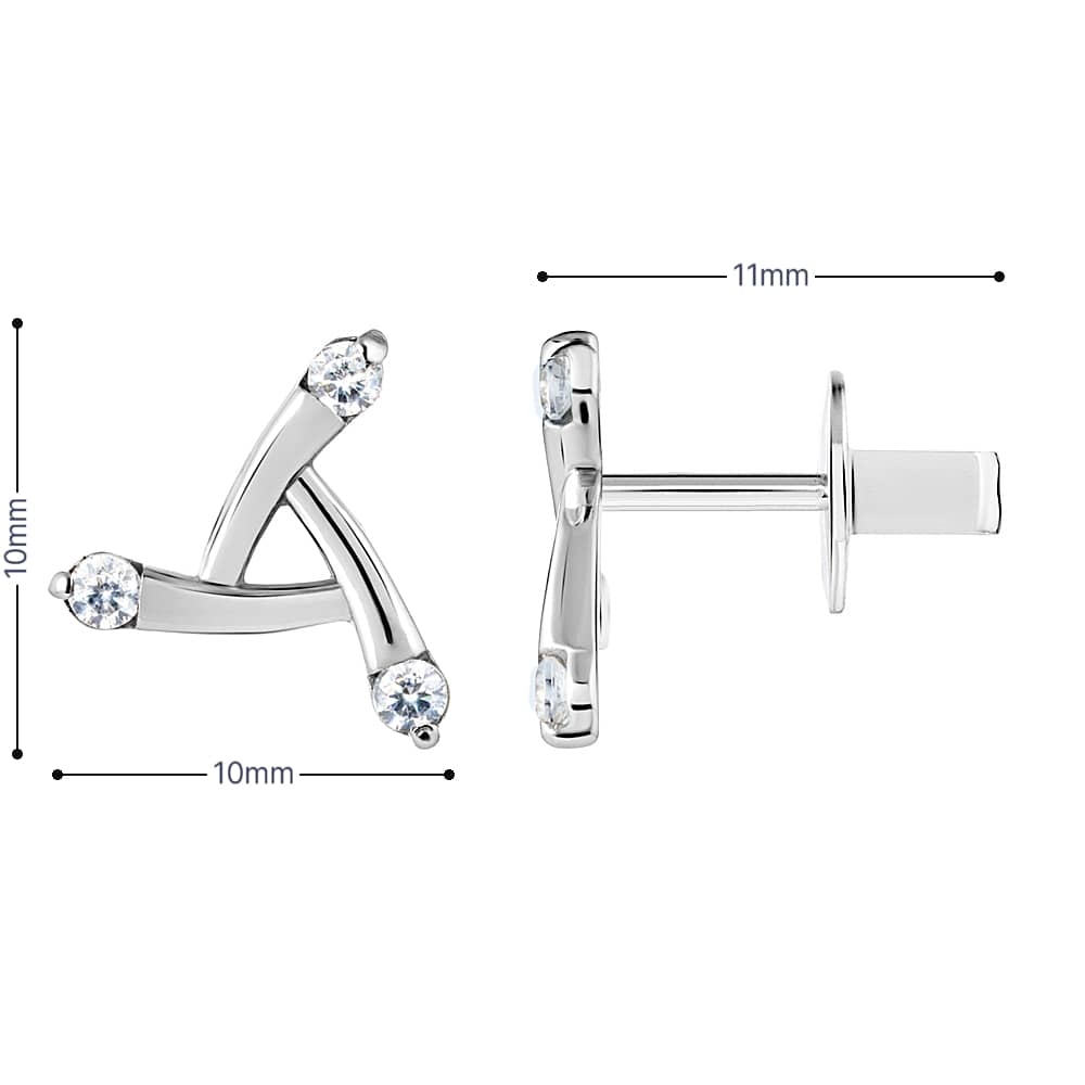 Срібні сережки-гвоздики (40035) - 4