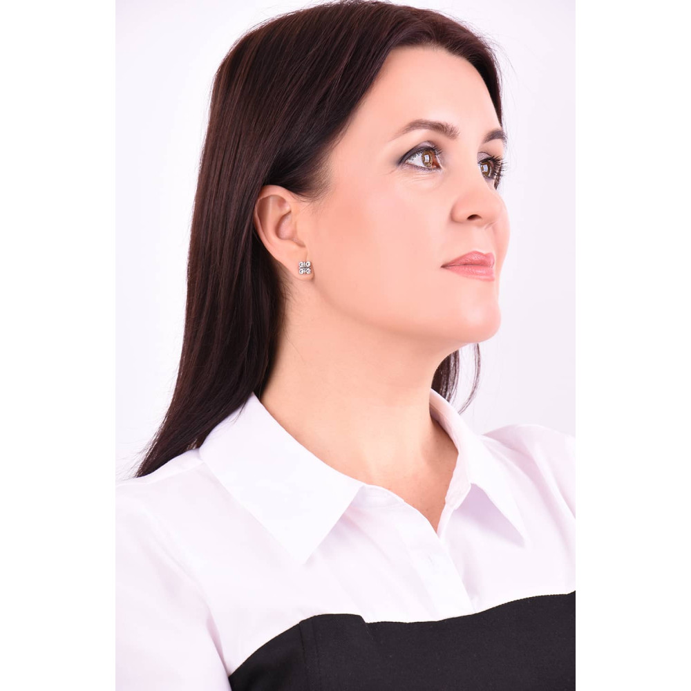 Срібні сережки-гвоздики (40036) - 3