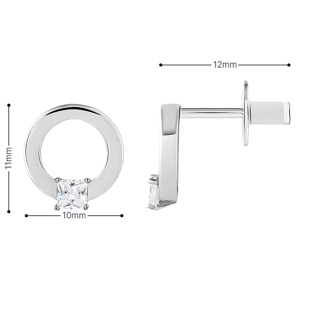 Срібні сережки-гвоздики (40037) - 5