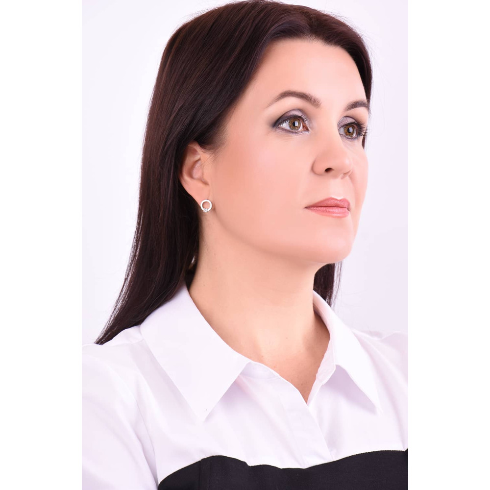 Срібні сережки-гвоздики (40037) - 4