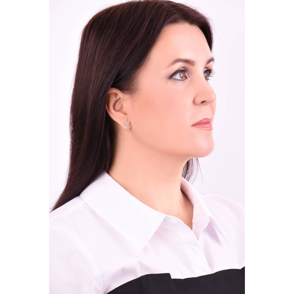 Срібні сережки-гвоздики (40038) - 2