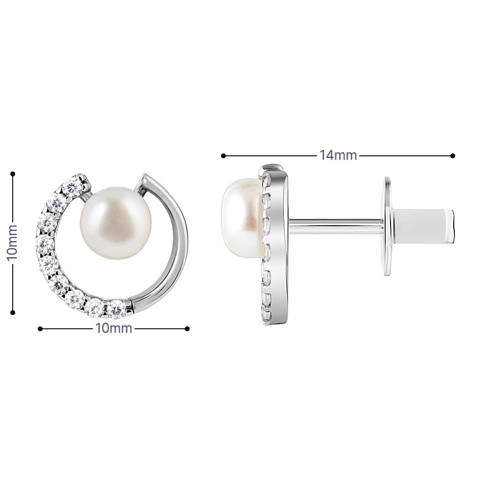 Срібні сережки-гвоздики (40041) - 4