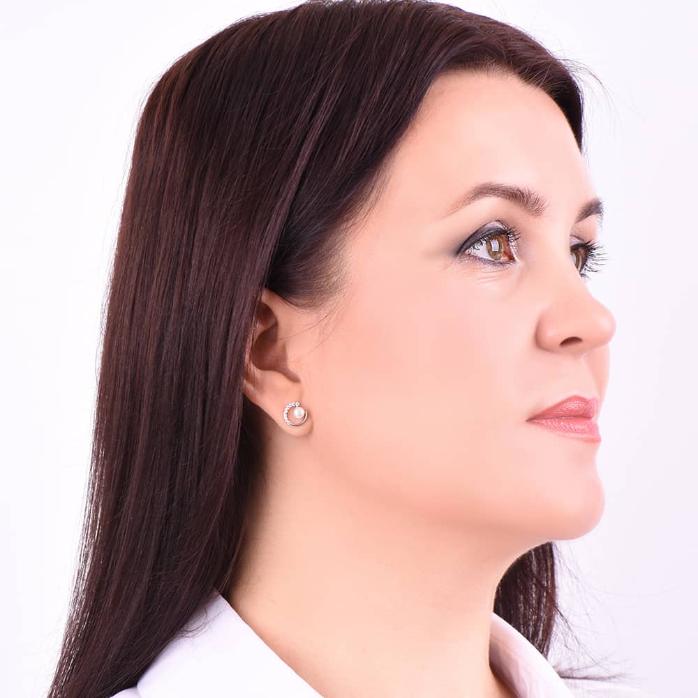 Срібні сережки-гвоздики (40041) - 2