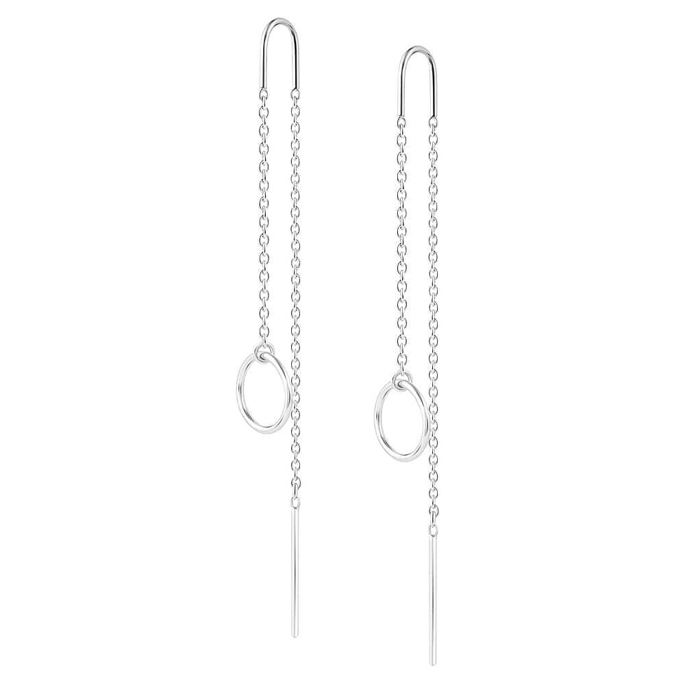 Срібні сережки-протяжки (40042) - 1