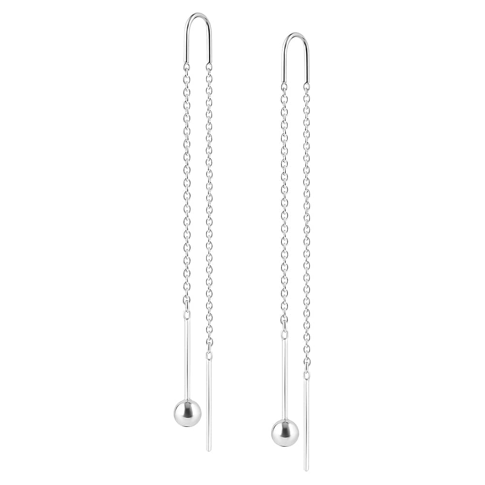 Срібні сережки-протяжки (40043) - 1