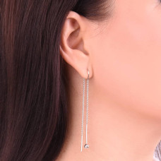 Срібні сережки-протяжки (40043) - 2