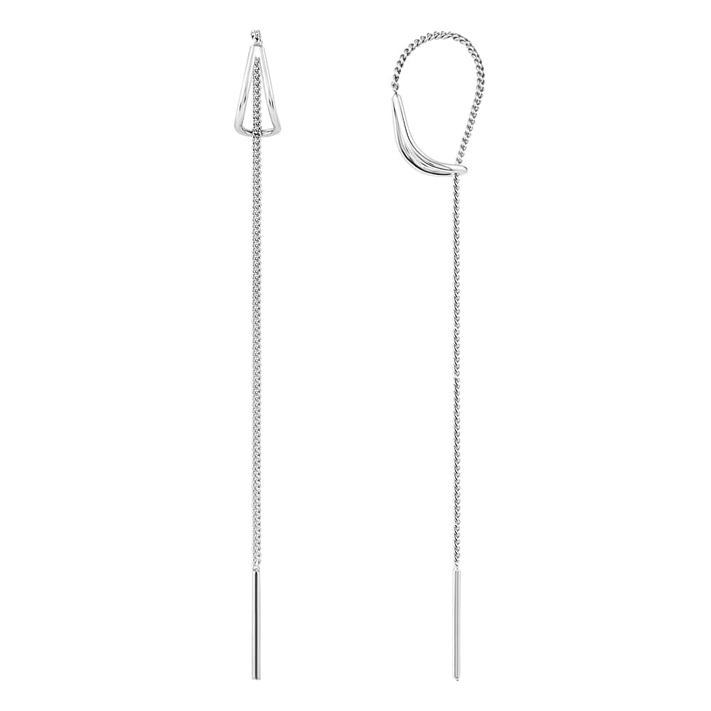 Срібні сережки-протяжки (40045) - 1