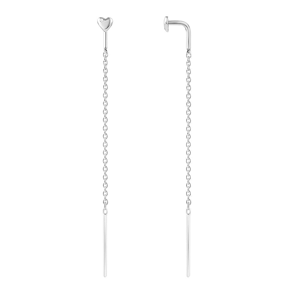 Срібні сережки-протяжки (40046) - 1