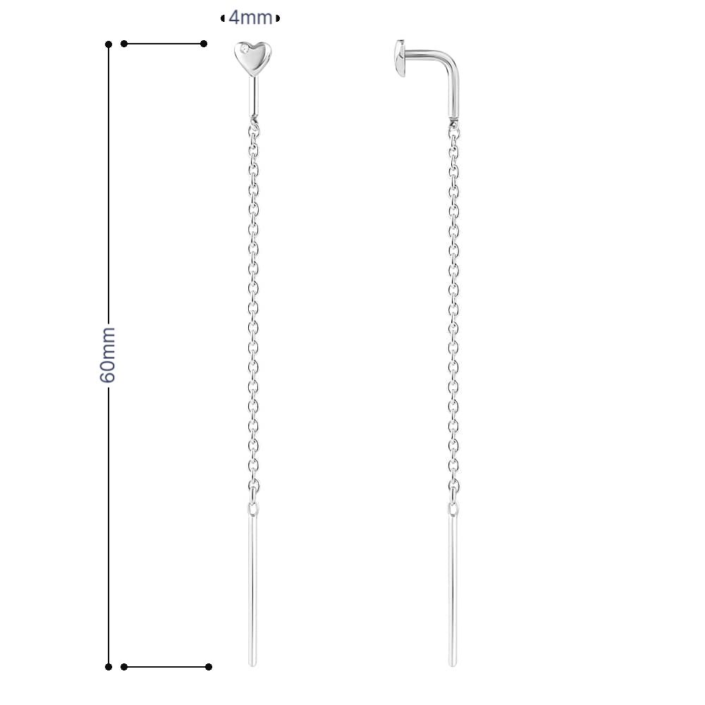 Срібні сережки-протяжки (40046) - 4
