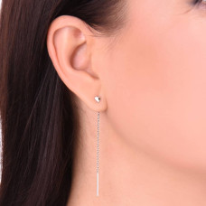 Срібні сережки-протяжки (40046) - 2