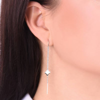 Срібні сережки-протяжки Конюшина (40047) Нещодавно переглянуті - 2