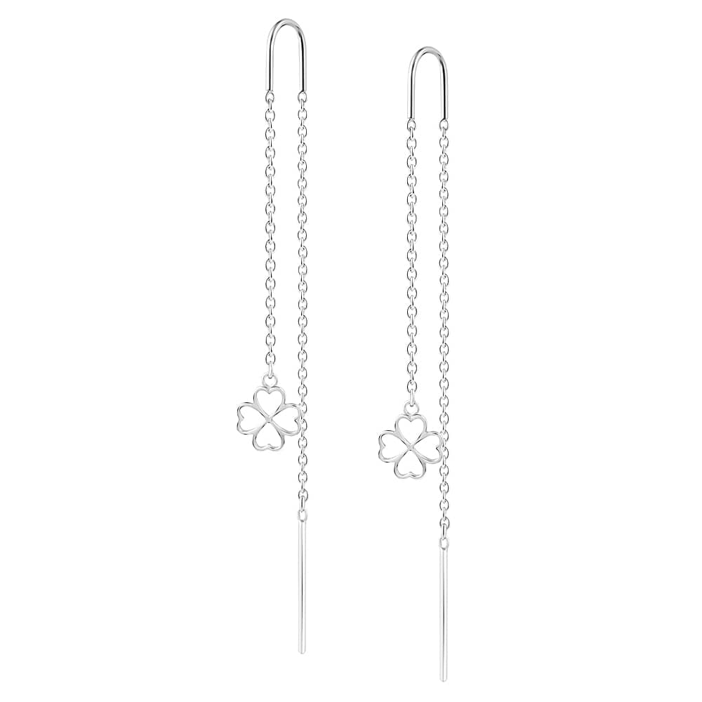 Срібні сережки-протяжки (40048) - 1