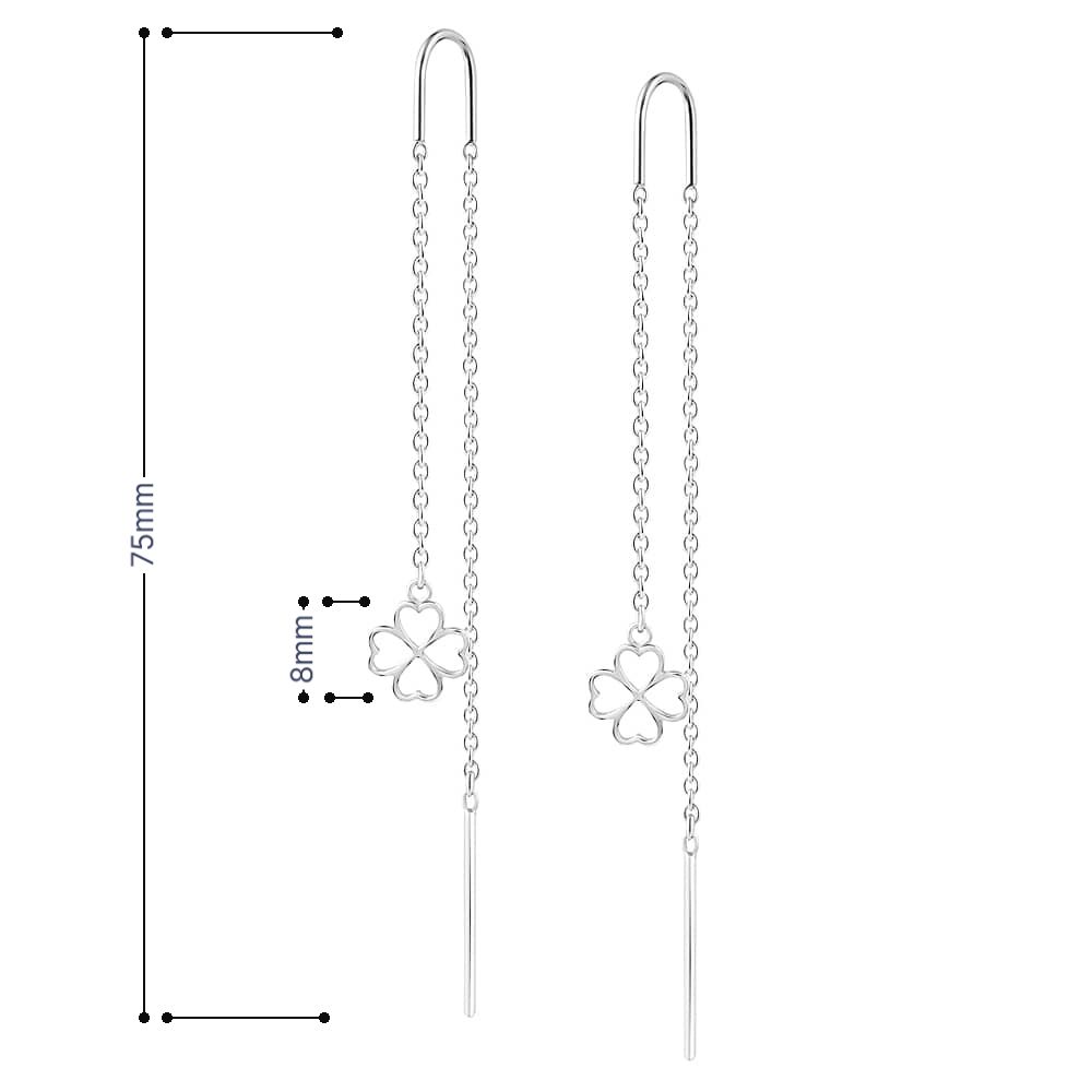Срібні сережки-протяжки (40048) - 5
