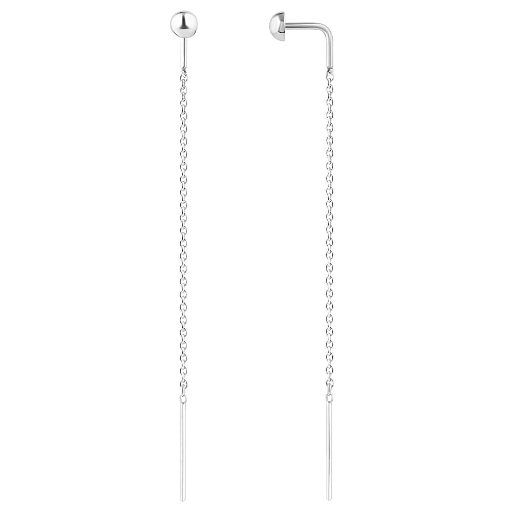 Срібні сережки-протяжки (40049) - 1