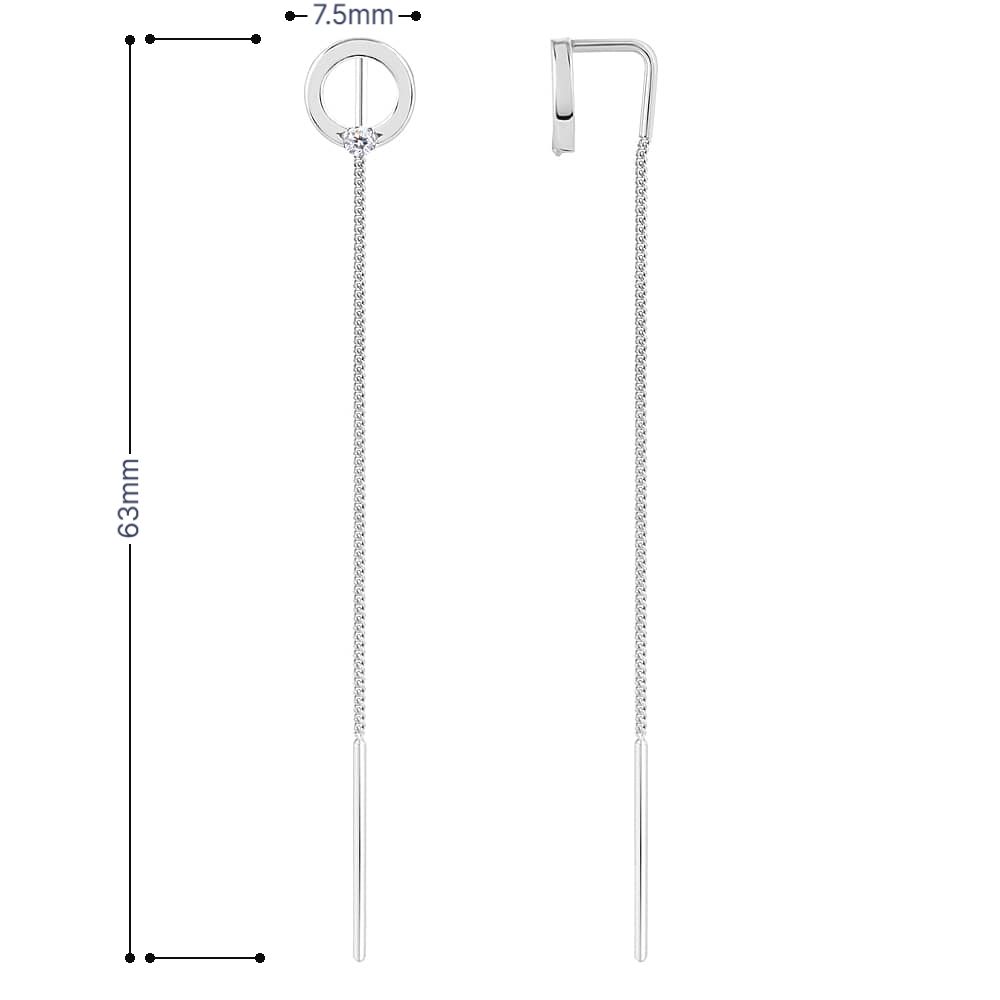 Срібні сережки-протяжки (40050) - 6