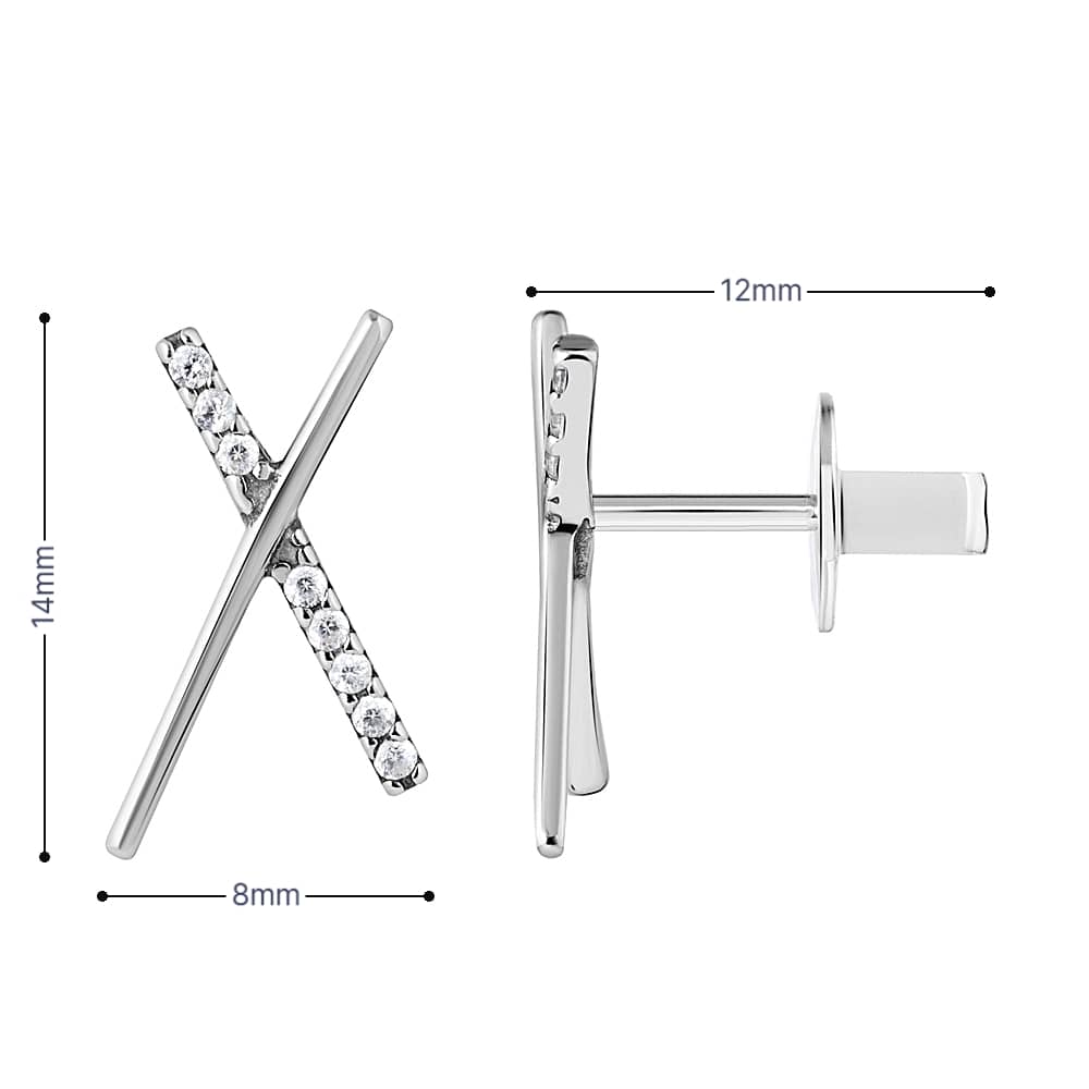 Срібні сережки-гвоздики (40051) - 6