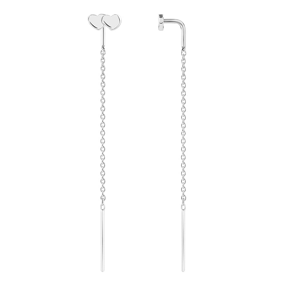 Срібні сережки-протяжки (40052) - 1