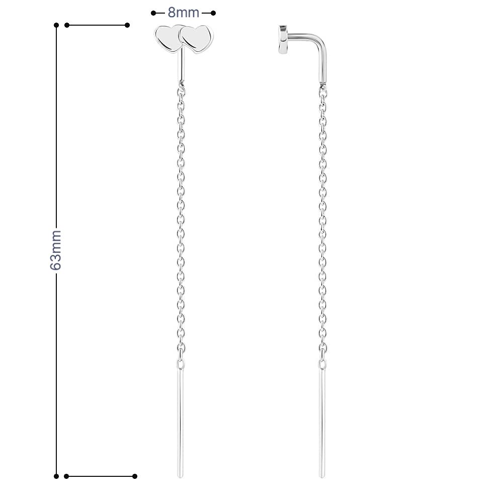 Срібні сережки-протяжки (40052) - 5
