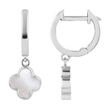 Срібні сережки Конюшина з перламутром (40056.2)