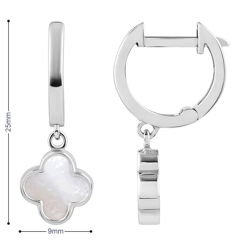 Срібні сережки Конюшина з перламутром (40056.2) - 3