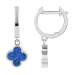 Срібні сережки Конюшина з лазуритом (40056.3) - комплект