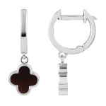 Срібні сережки Конюшина з червоним агатом (40056.4) - комплект