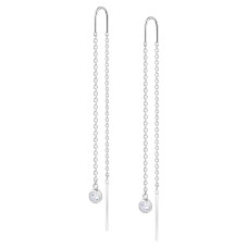 Срібні сережки-протяжки (40058)