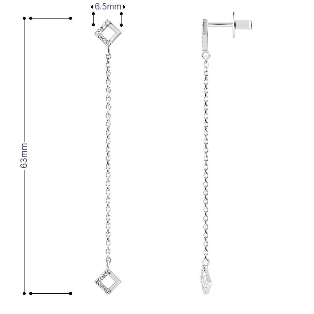 Срібні сережки-гвоздики (40059) - 5