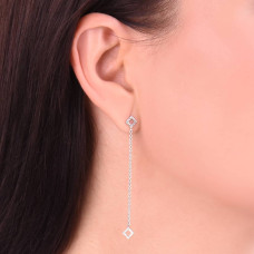 Срібні сережки-гвоздики (40059) - 2