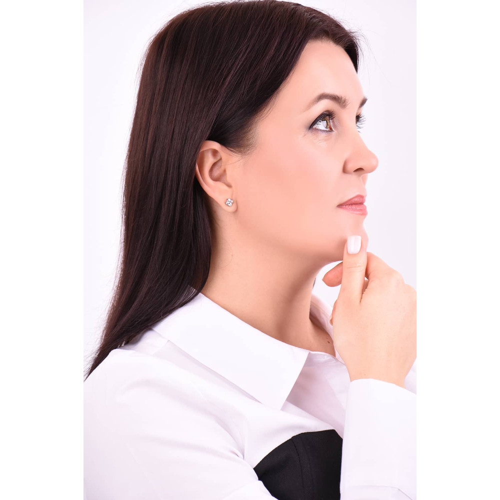 Срібні сережки-гвоздики (40065) - 3