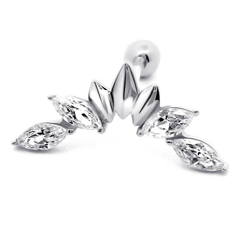 Срібна сережка для хеліксу (40067) - 1