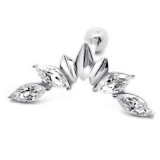 Срібна сережка для хеліксу (40067)