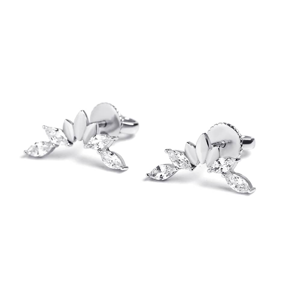 Серьги-гвоздики из белого золота Crystal Crown (з40067.1) - 1