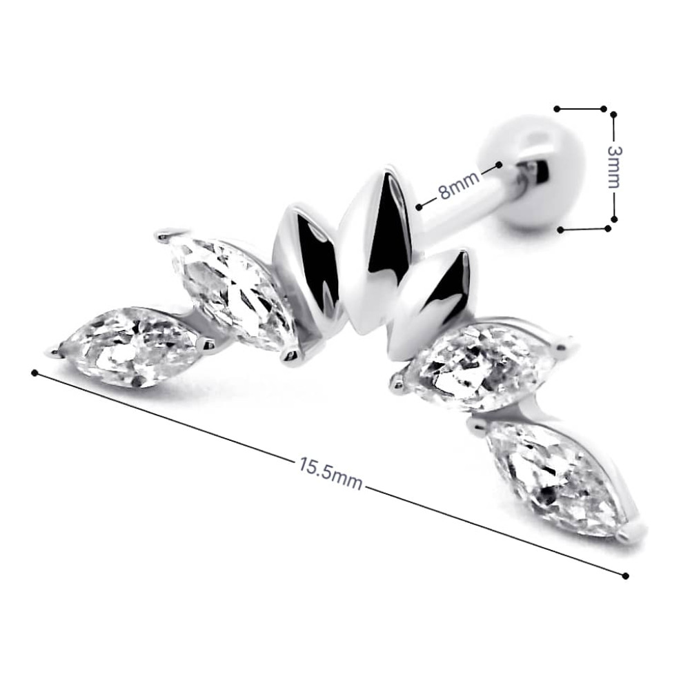 Срібна сережка для хеліксу (40067) - 4