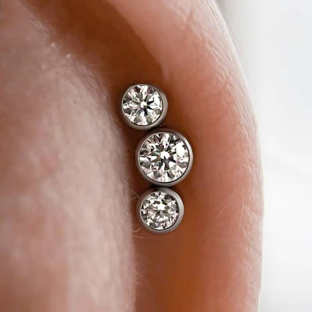 Срібна сережка для хеліксу (40069) - 2