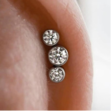 Срібна сережка для хеліксу (40069) - 2