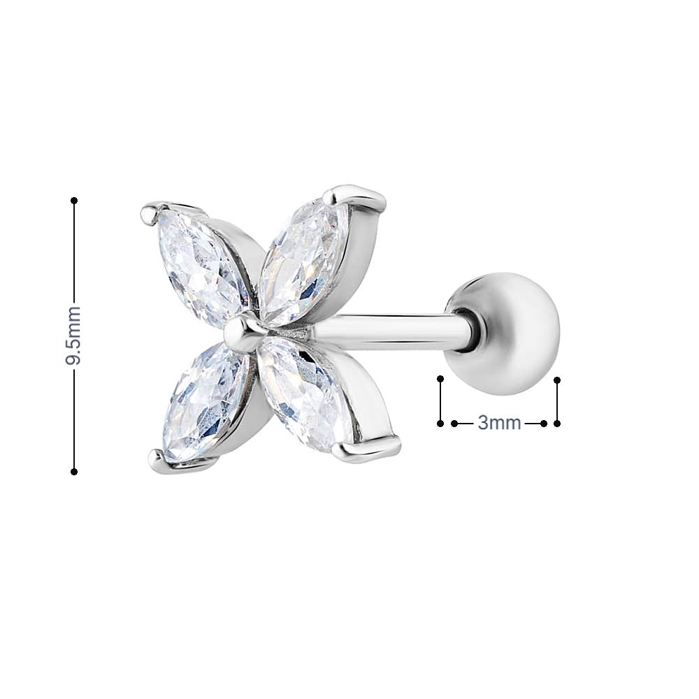 Срібна сережка для хеліксу (40070.1) - 3